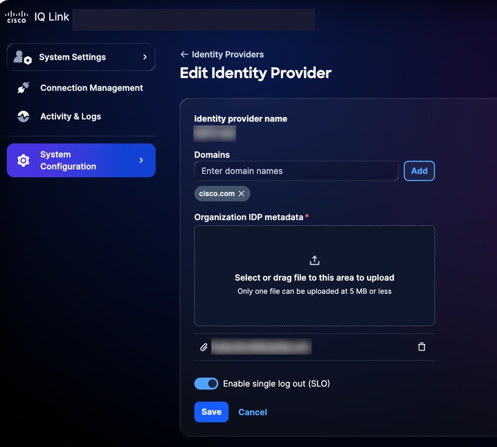 Edit Identity Provider