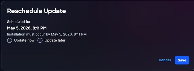Reschedule Upgrade