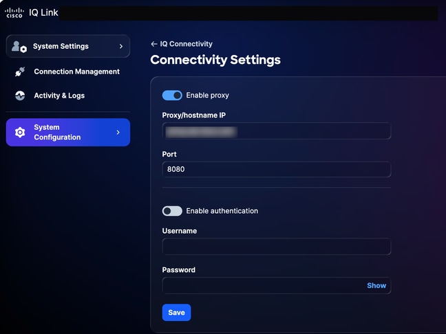Connectivity Settings
