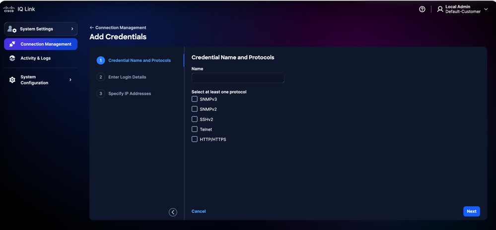 Add Credentials