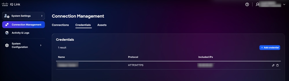 Credentials Added