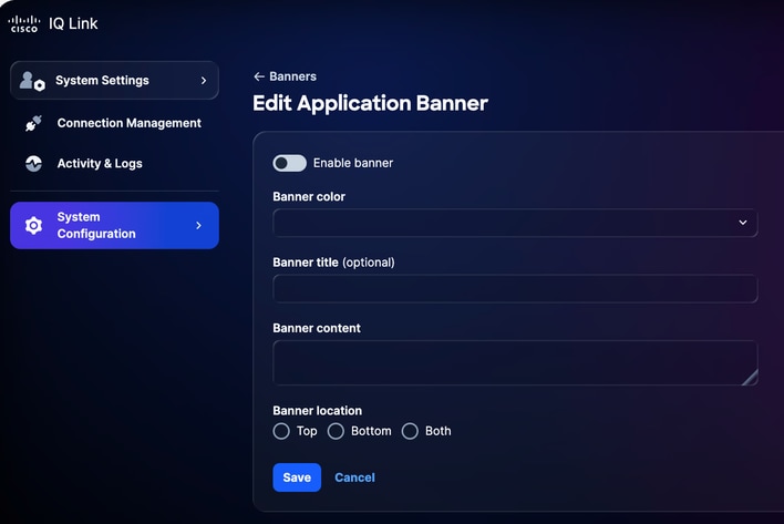 Edit Application Banner
