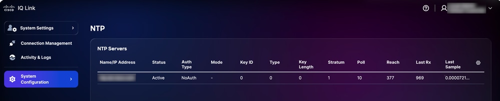 NTP Validation in UI