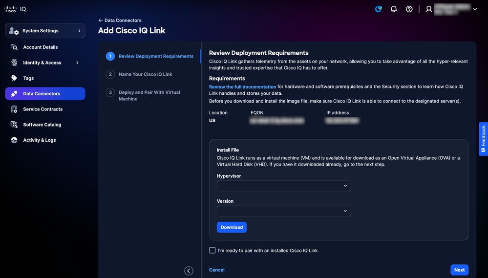 Add Cisco IQ Link