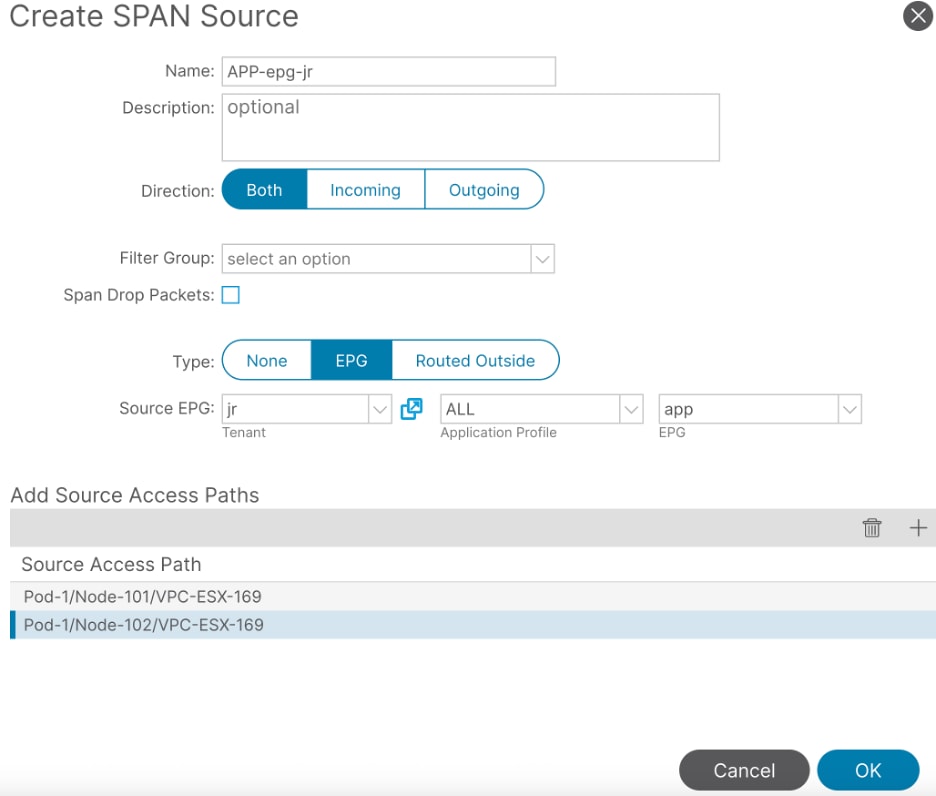 Filter the Traffic Both and EPG