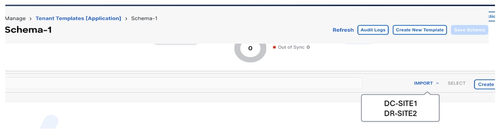 Import and Choose DC-SITE1