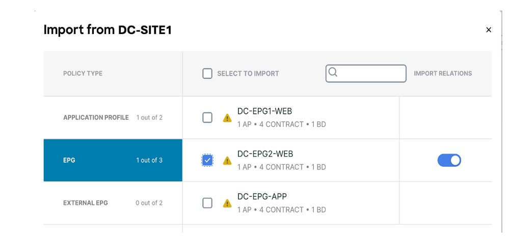 Choose DC-EPG2-WEB from DC-SITE1