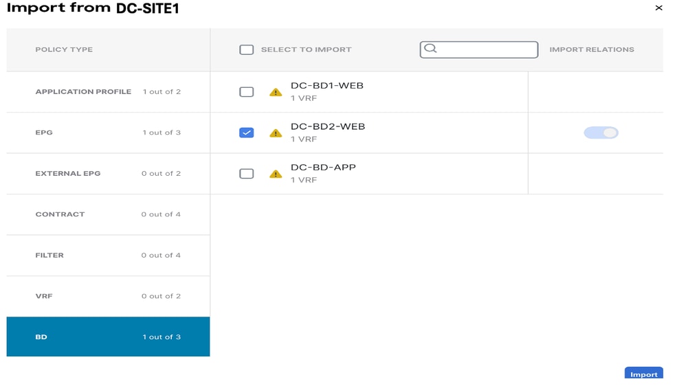 Choose DC-BD2-WEB from DC-SITE1