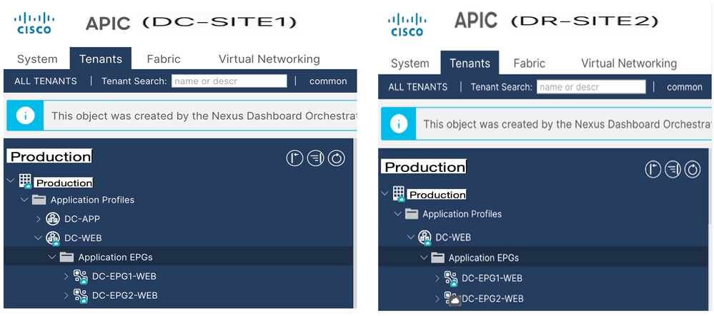 DC-EPG2-WEB is Deployed in Both Sites