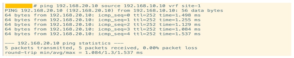 Ping Response Between DC-EP-1 and DC-EP-3
