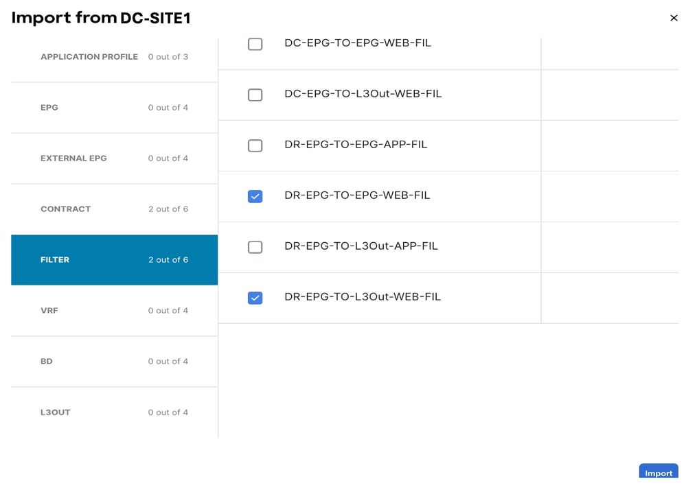 Choose Filter from DR-SITE2