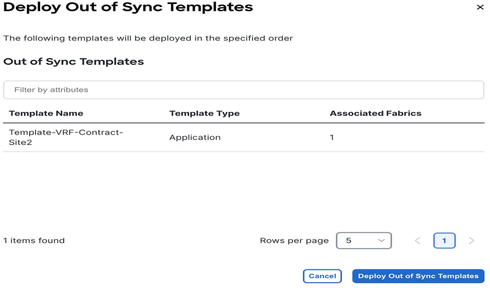 Deploy Out-of-Sync Templates
