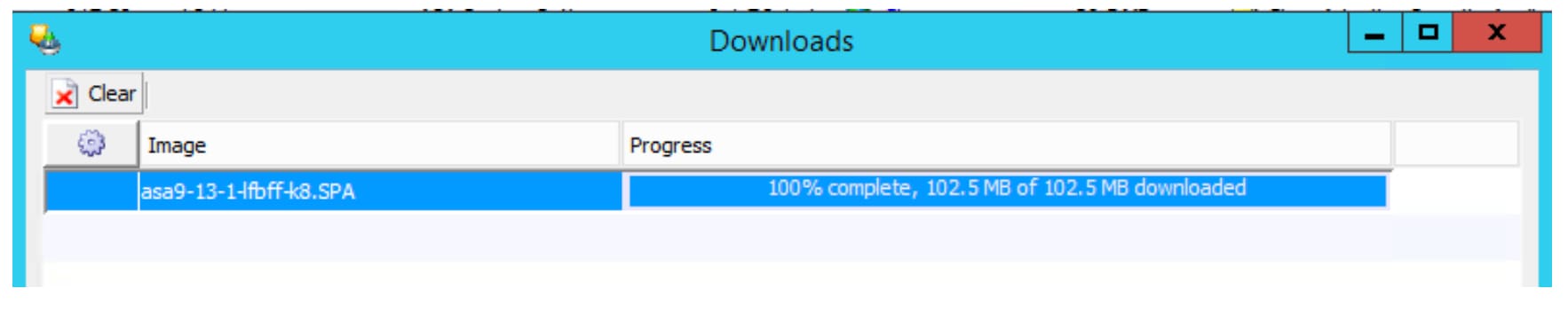 screenshot of download in progress