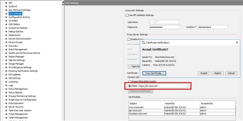 screenshot of Certificate Verification dialog box
