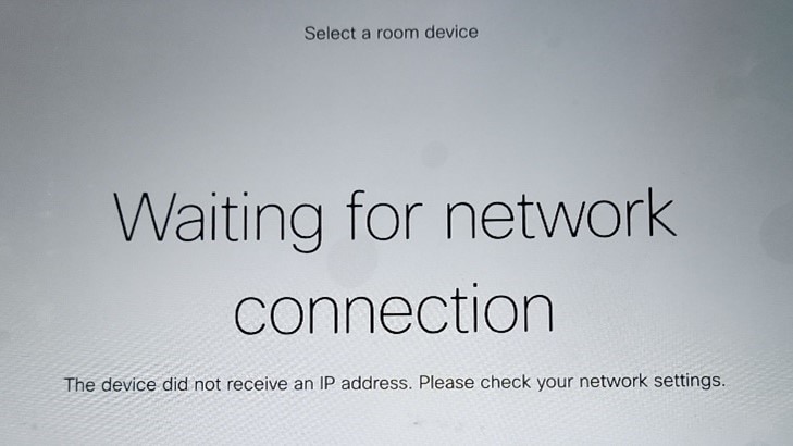 Error message - The device did not receive an IP address.