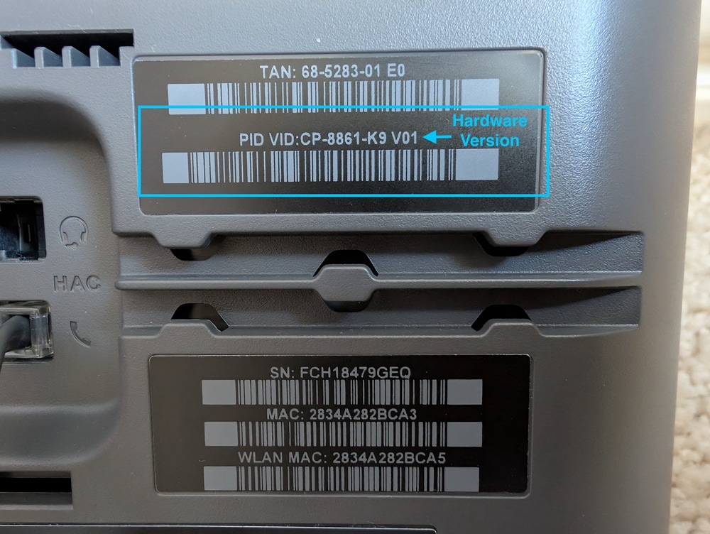 Back of phone label