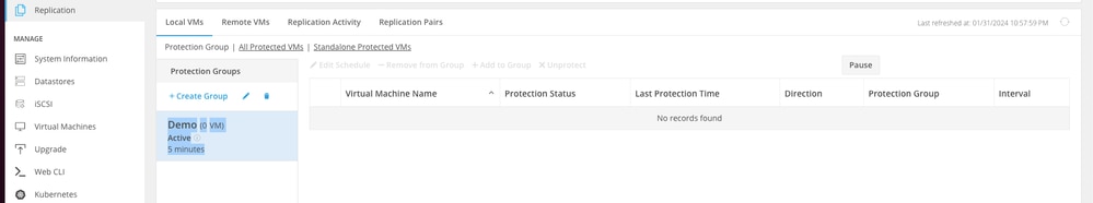 Protection Group Created