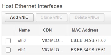 Configure CIMC - Existing Host Ethernet Interfaces