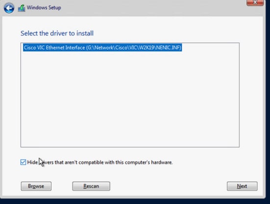 Boot from iscsi Target with MPIO - Select the driver to install