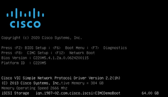Configure CIMC - Verify iscsi boot from Cimc