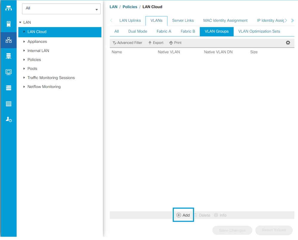 VLAN Group Configuration, Step 1