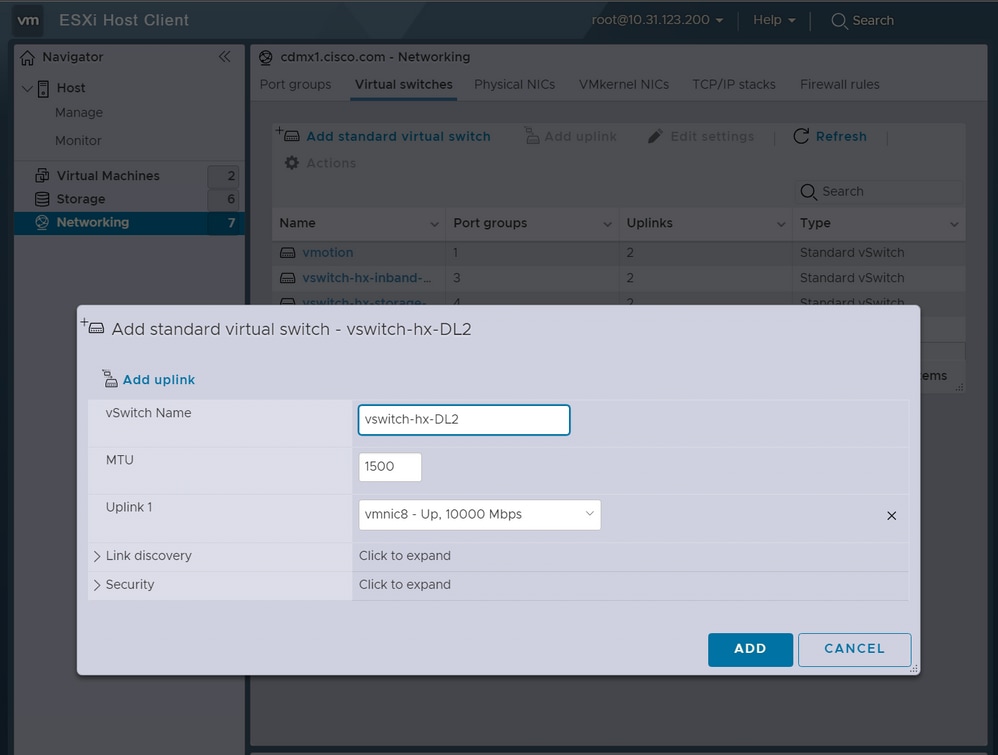 ESXi vSwitch Configuration