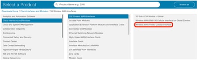 Chose you modem from Cisco Software download