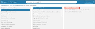 Chose you modem from Cisco Software download