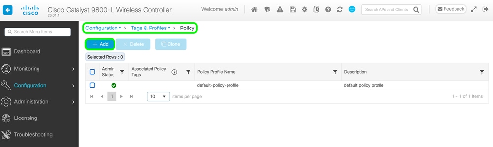 Create Policy Profile 1