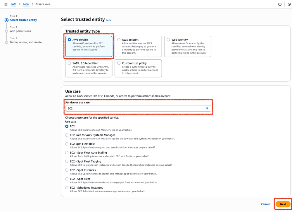Select AWS Service