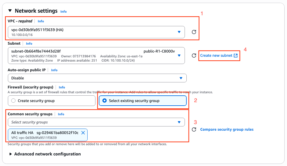 Create and Configure the Subnets for the AMI
