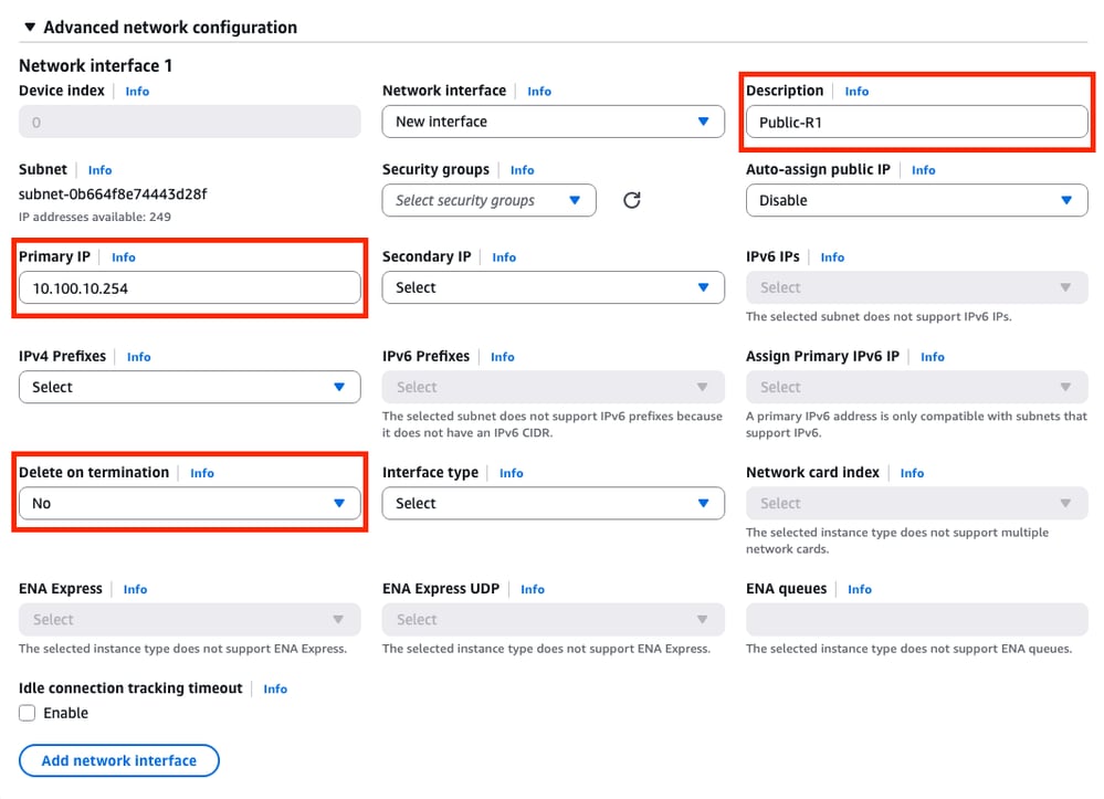 Configure the AMI Interfaces
