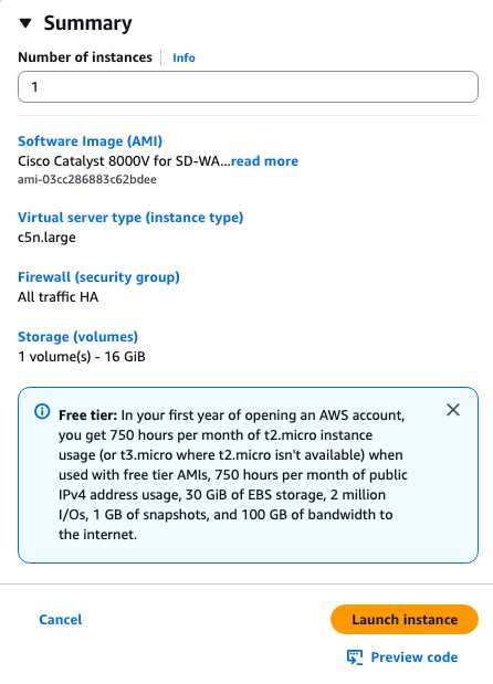 Finish the Instance Configuration