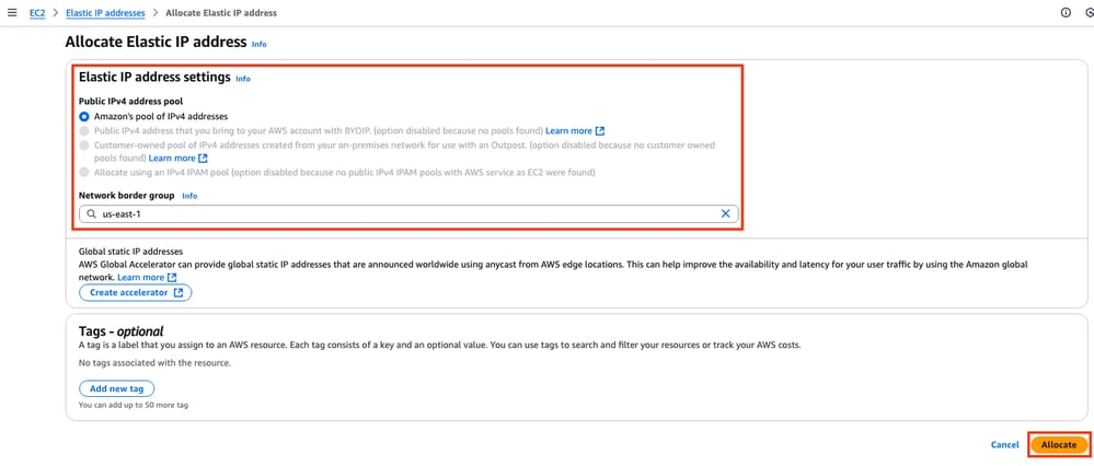 Allocate Elastic IP Address