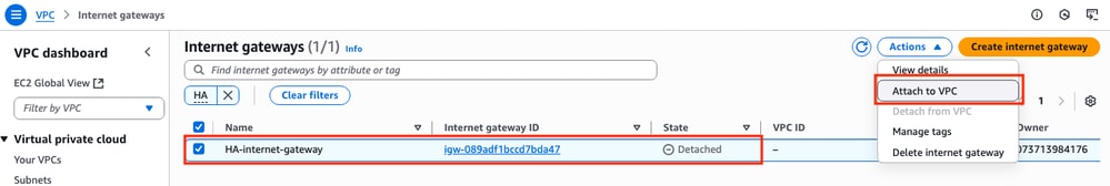 Attach IGW to the Corresponding VPC