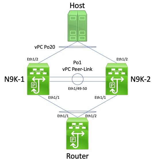 Routing over vPC - Unicast Routing Protocol Adjacencies over a vPC without vPC Peer Gateway Topology