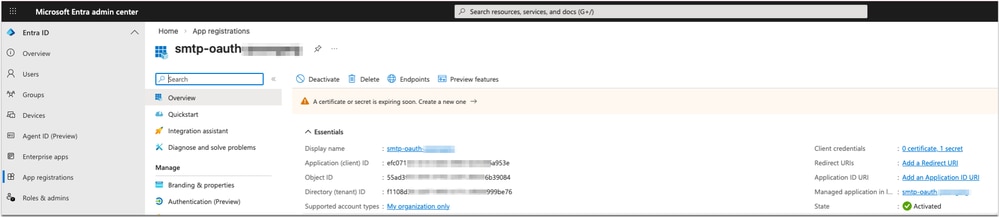 App Registration Details
