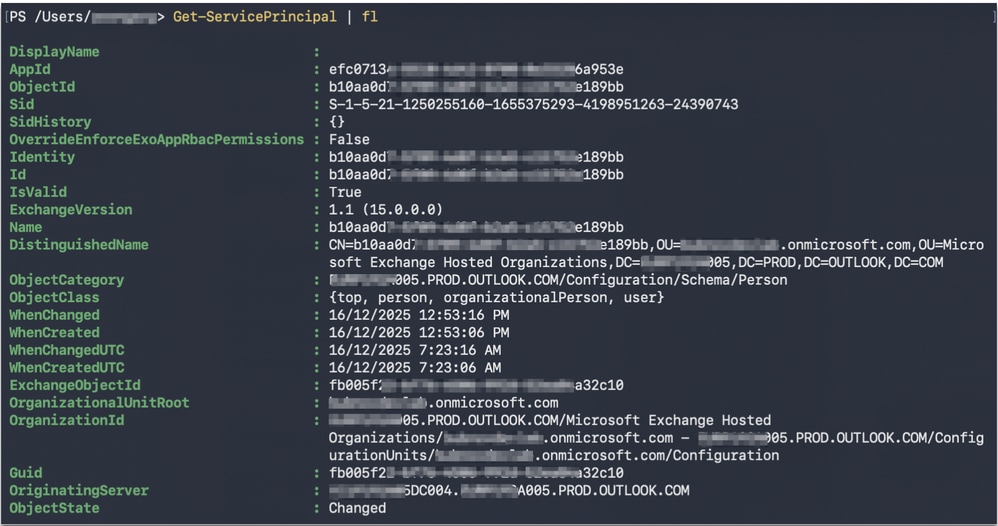 Verify Registered Service Principal Identifier