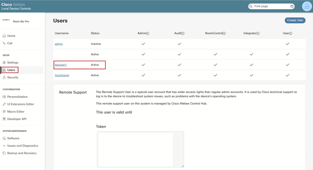 New User Created and Listed Among Other Users
