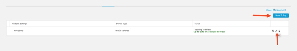 Creating the Platform Settings