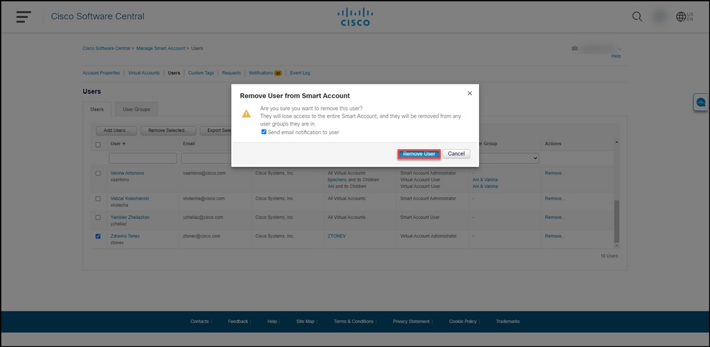 Comment Supprimer Des Utilisateurs D un Compte Smart Cisco