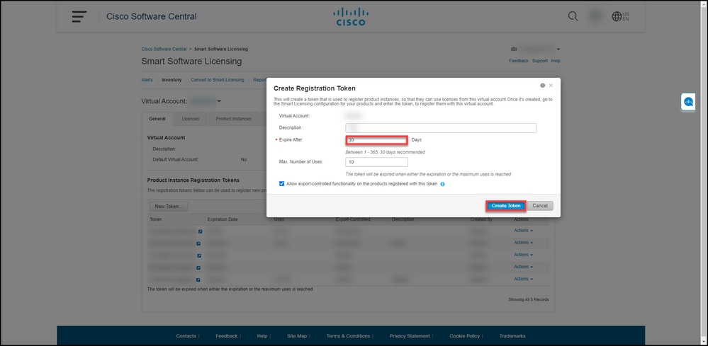 Registering a Device with a Smart Account (Cloud Connect) - Create registration token
