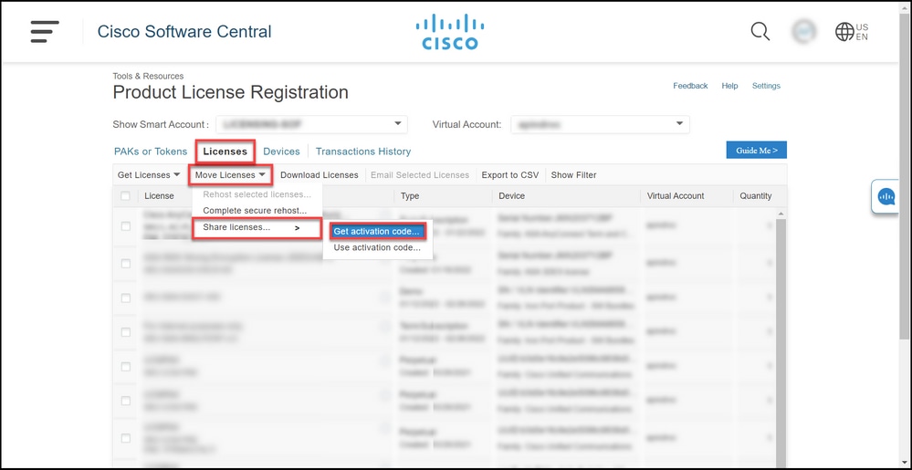 Sharing SEG (IronPort) Traditional Licenses with Multiple Devices - Get activation code