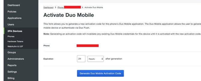 duo mobile manual activation code
