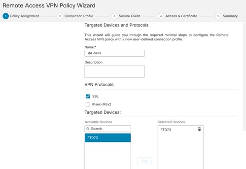 Provide Name for RA VPN Policy