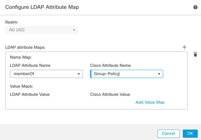 Authentication Server - Configure LDAP Attribute Map