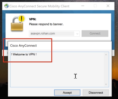 Cisco VPN AnyConnect Banner