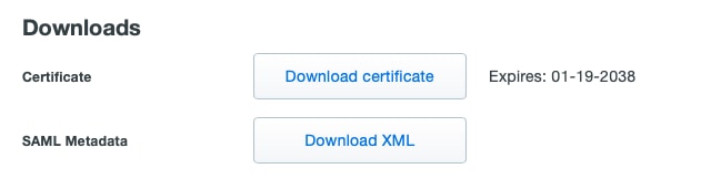 SAML Metadata Download
