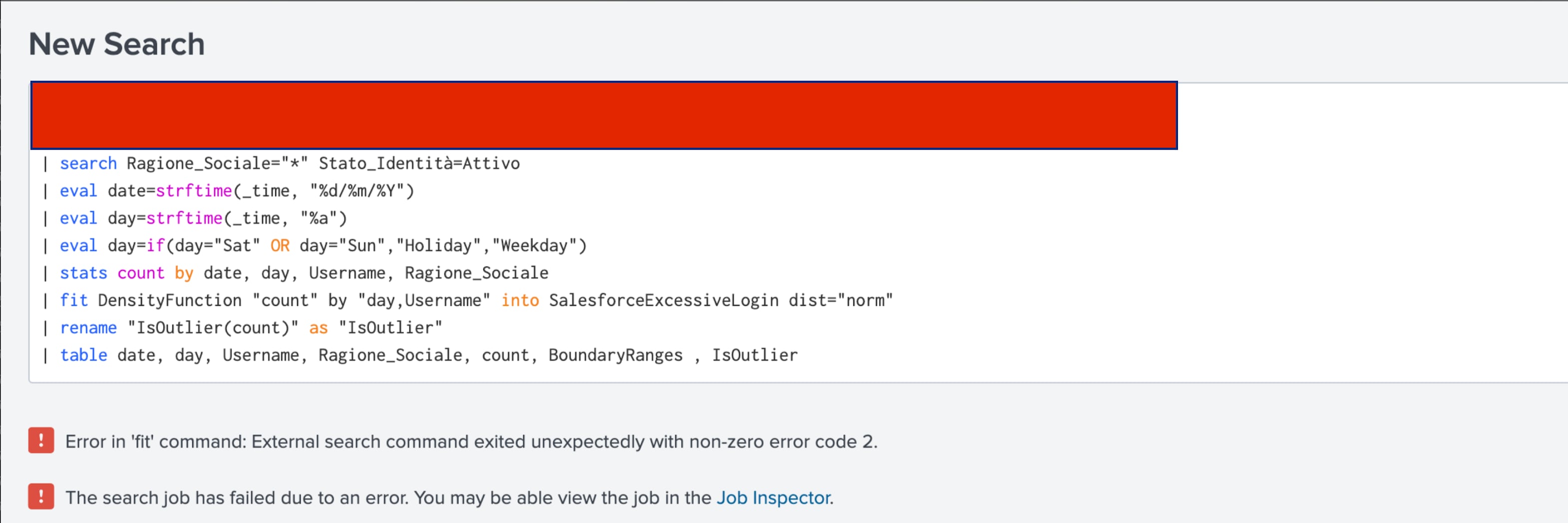 Machine Learning Toolkit Dashboard erroring out with "Error in Fit ...