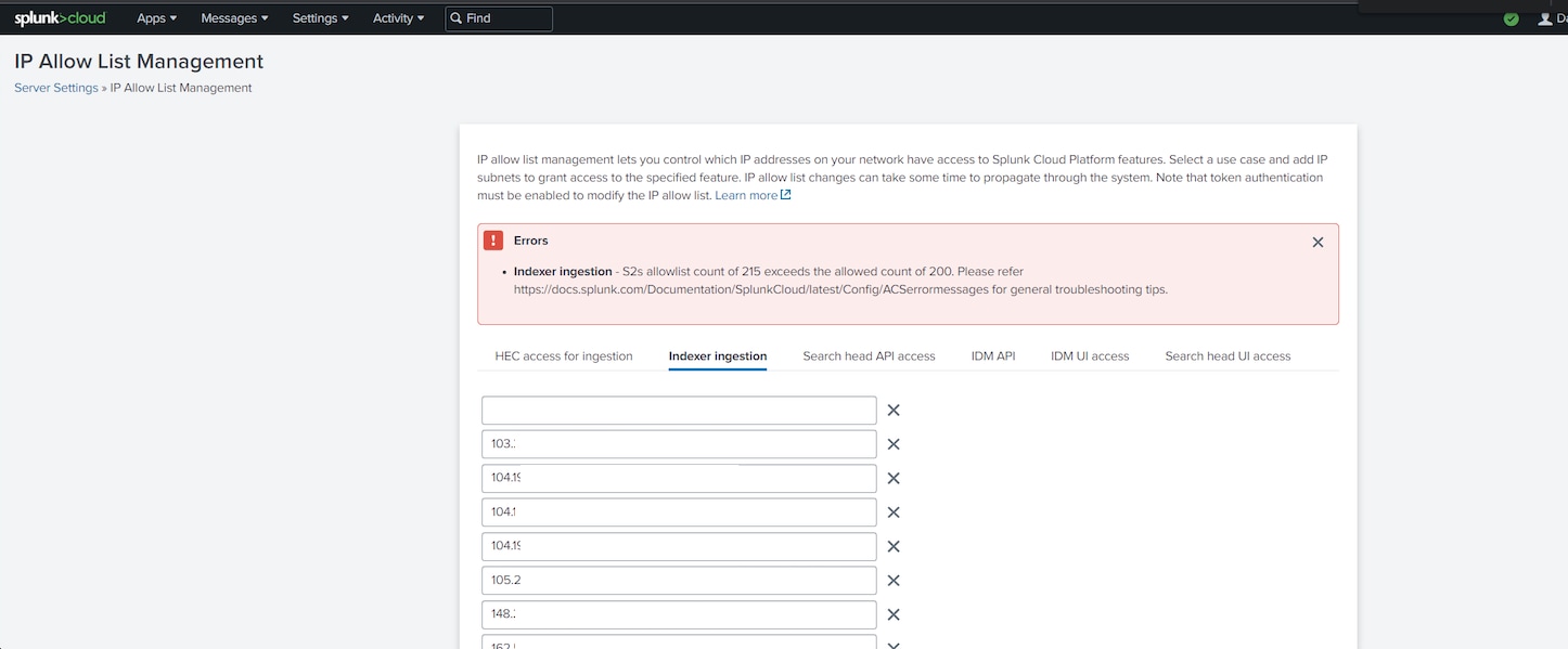 Allow listing error